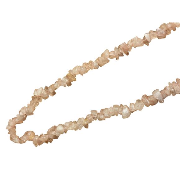 Rose Quartz Gemstone Chip Strand Necklace - Picture 2 of 5